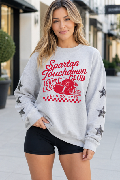 BIXBY SPARTANS STAR SLEEVE EMBELLISHED SWEATSHIRT