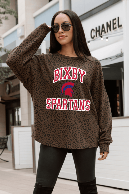 BIXBY SPARTANS LEOPARD CORDED PULLOVER - The Club