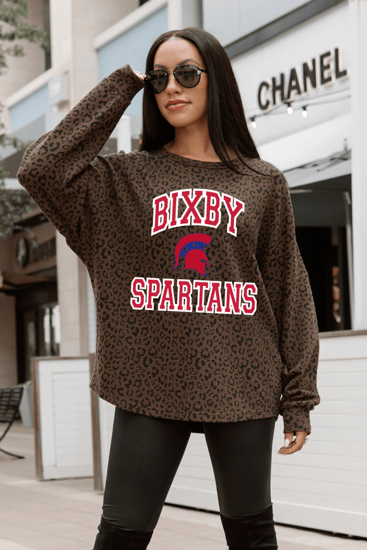 BIXBY SPARTANS LEOPARD CORDED PULLOVER - The Club