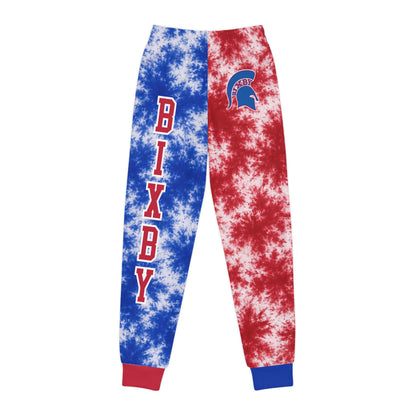 Bixby Youth Tie-Dye Joggers — Red & Blue School Spirit Sweatpants