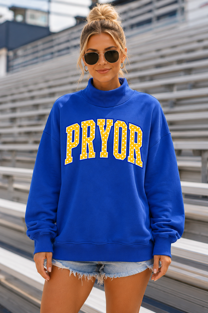 CUSTOM LOGO MOCK NECK SWEATSHIRT