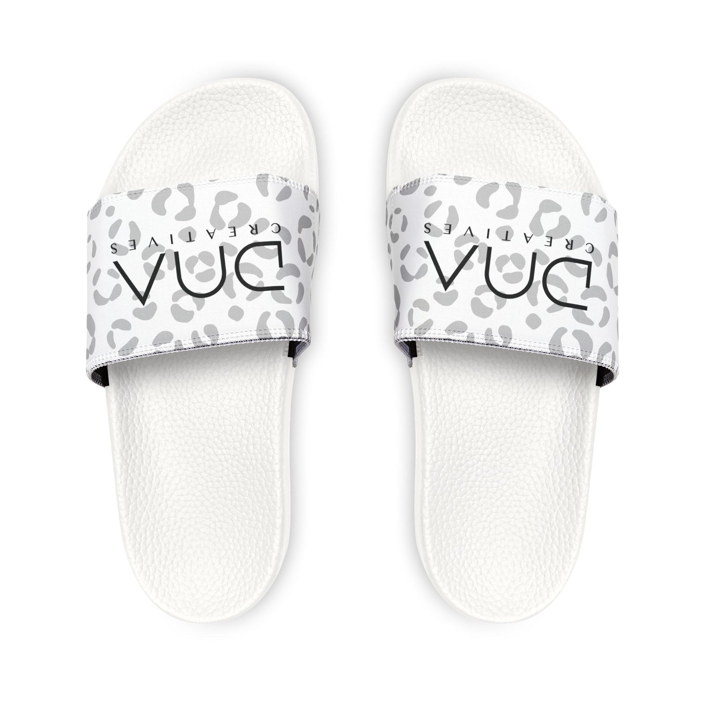 Youth Leopard Print Slide Sandals — Removable Strap Casual Pool Slides