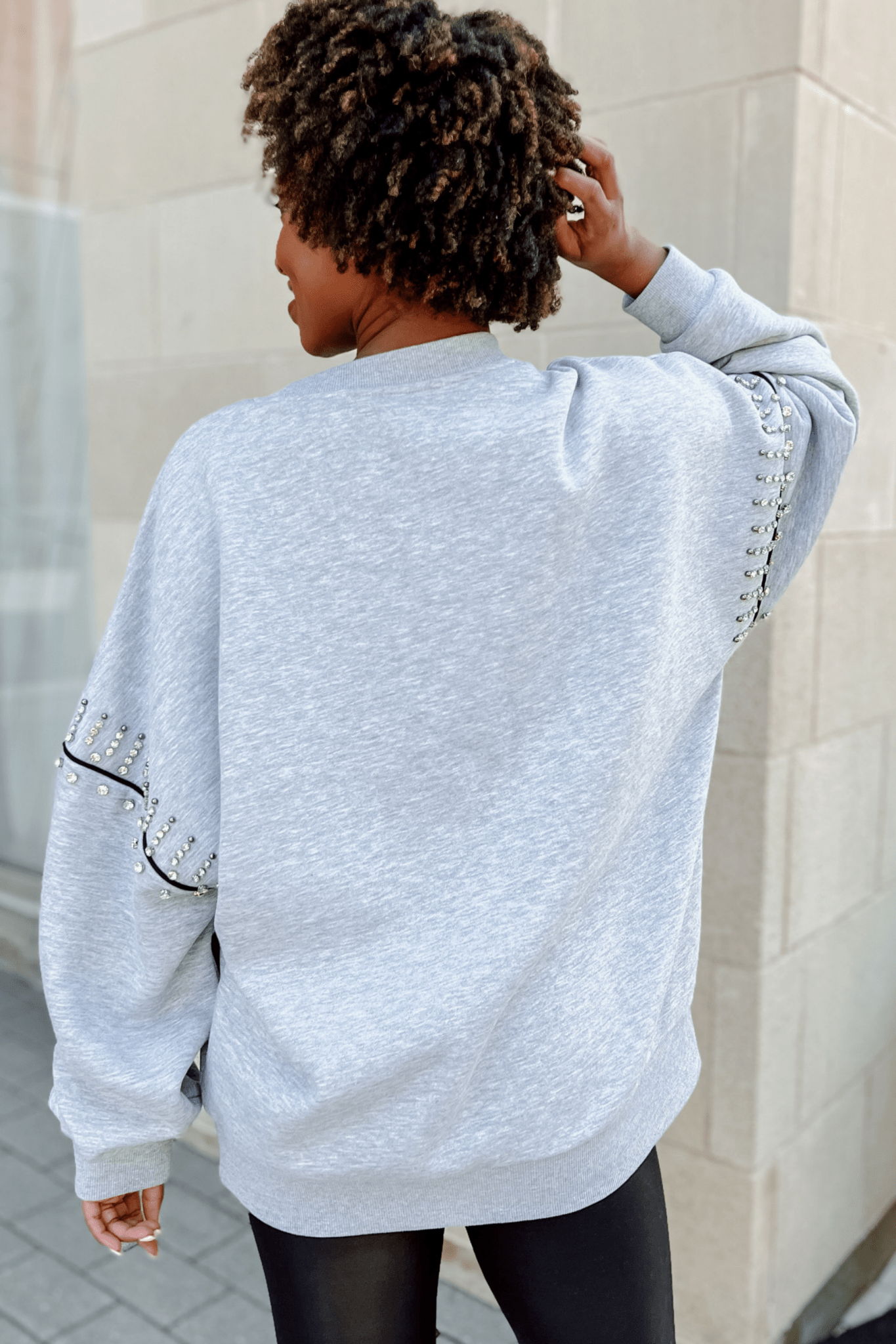 BIXBY SPARTANS EMBELLISHED SLEEVE CREWNECK SWEATSHIRT - The Club