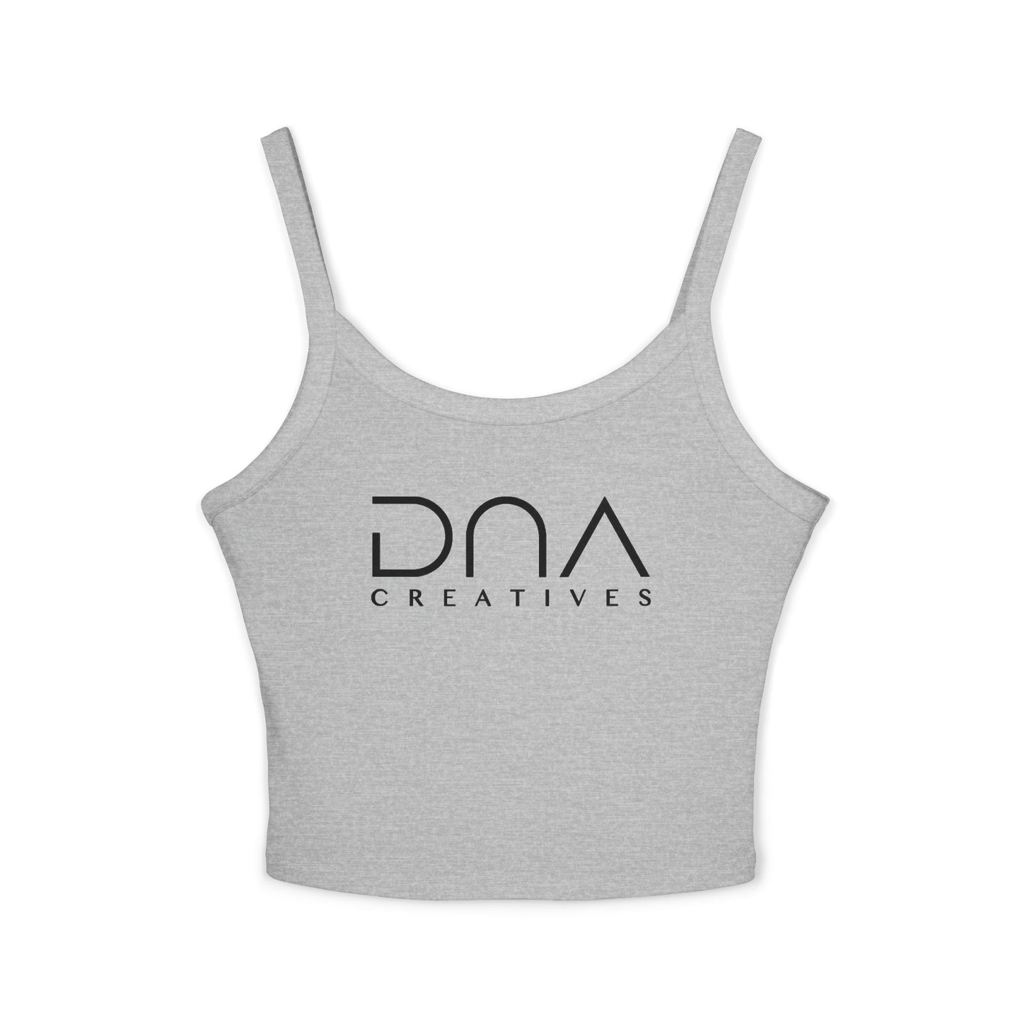 Women’s Spaghetti Tank Top — DVA Creatives Logo Crop