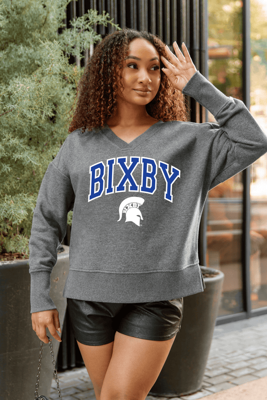 BIXBY SPARTANS FRENCH TERRY V - NECK SWEATSHIRT - The Club