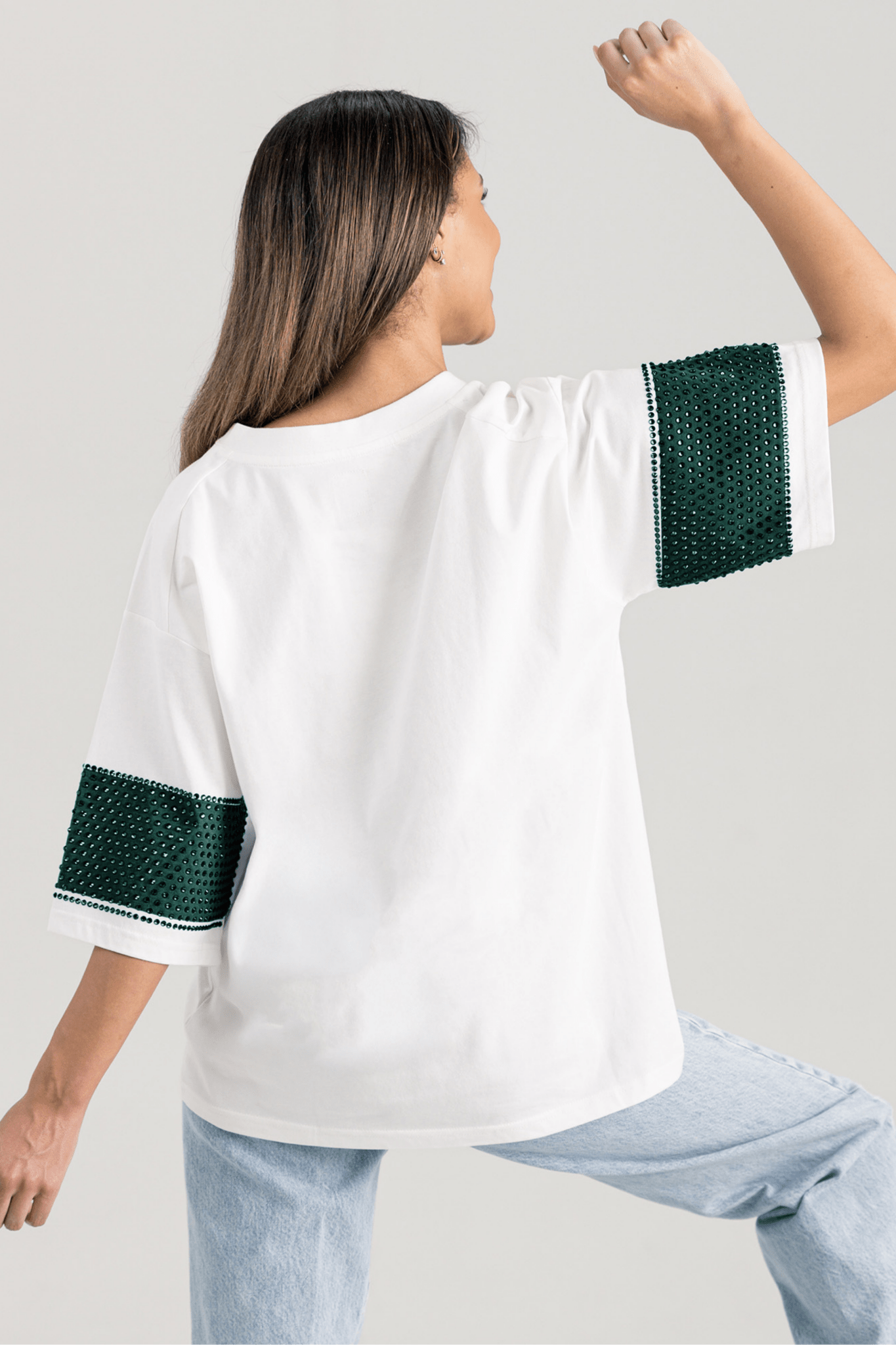 CATOOSA INDIANS VARSITY RHINESTONE STRIPE TEE - The Club