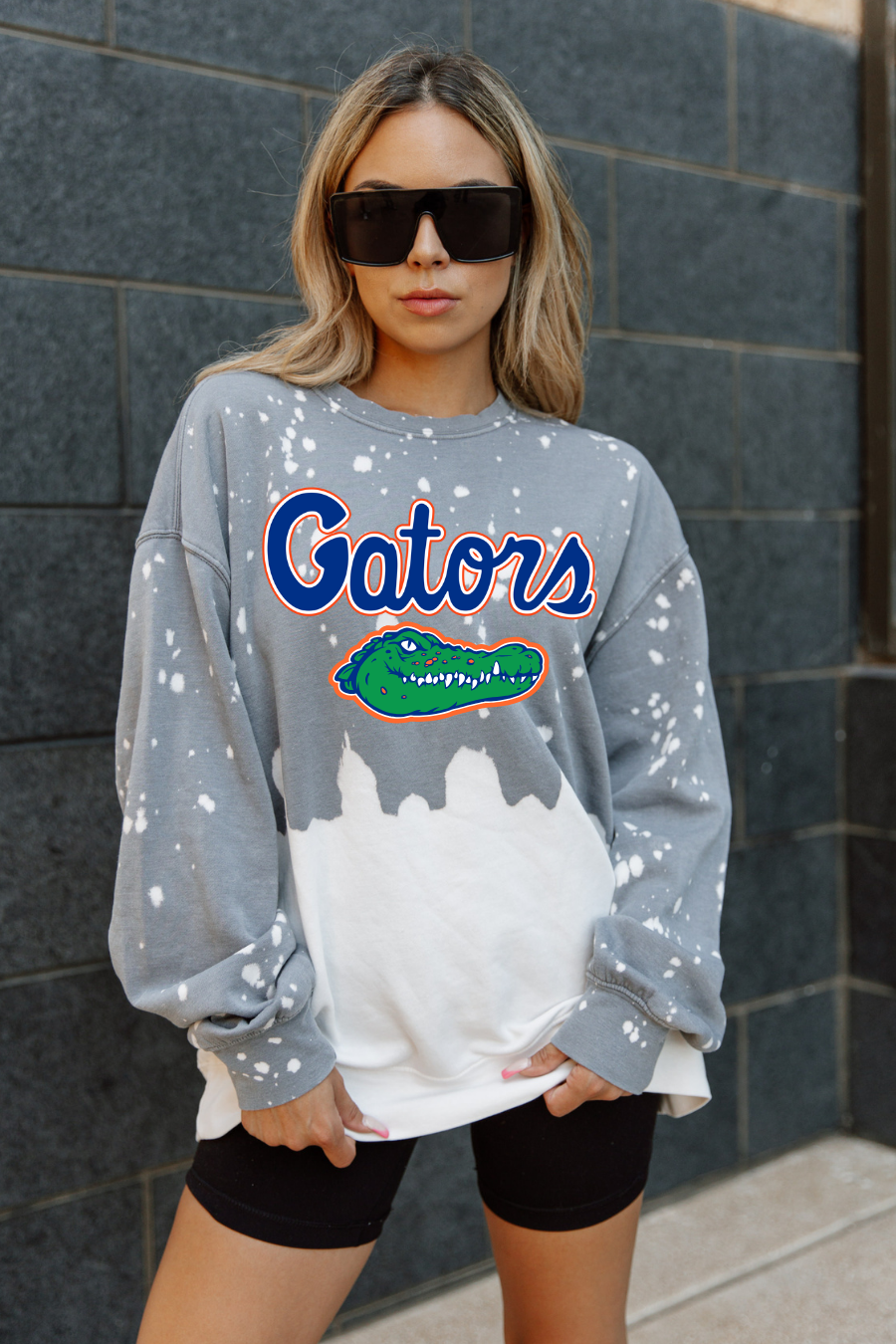 GATB015-GATOR BASEBALL BLEACH DYED SWEATSHIRT