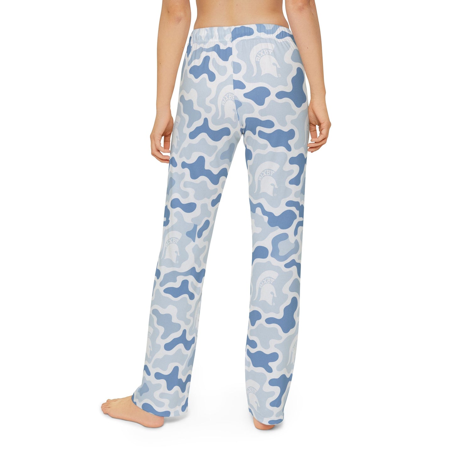 Kids Blue Camo Lounge Pants — Cozy All-Over Print Relaxed Trousers