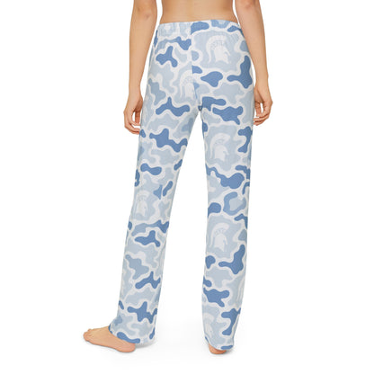 Kids Blue Camo Lounge Pants — Cozy All-Over Print Relaxed Trousers