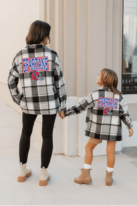 BIXBY SPARTANS FOOTBALL ADULT PLAID SHACKET - The Club