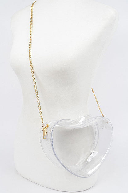 I HEART GAMEDAY CLEAR CROSSBODY BAG
