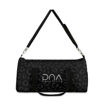 Leopard Print Duffel Bag with 'DNA Creatives' Logo — Travel Gym Weekender