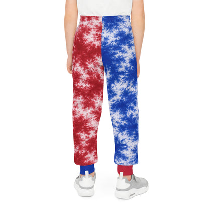 Bixby Youth Tie-Dye Joggers — Red & Blue School Spirit Sweatpants