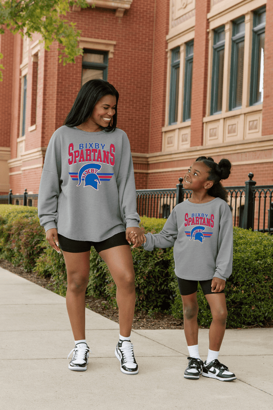 BIXBY SPARTANS YOUTH WASHED CORDED PULLOVER - The Club