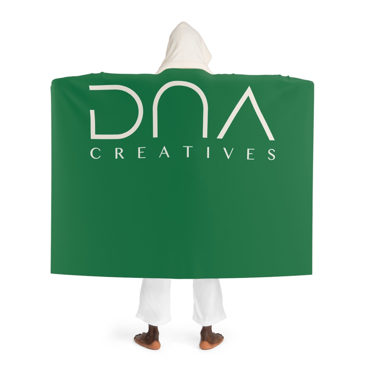 Hooded Sherpa Blanket – Cozy Green Crest Fleece Throw