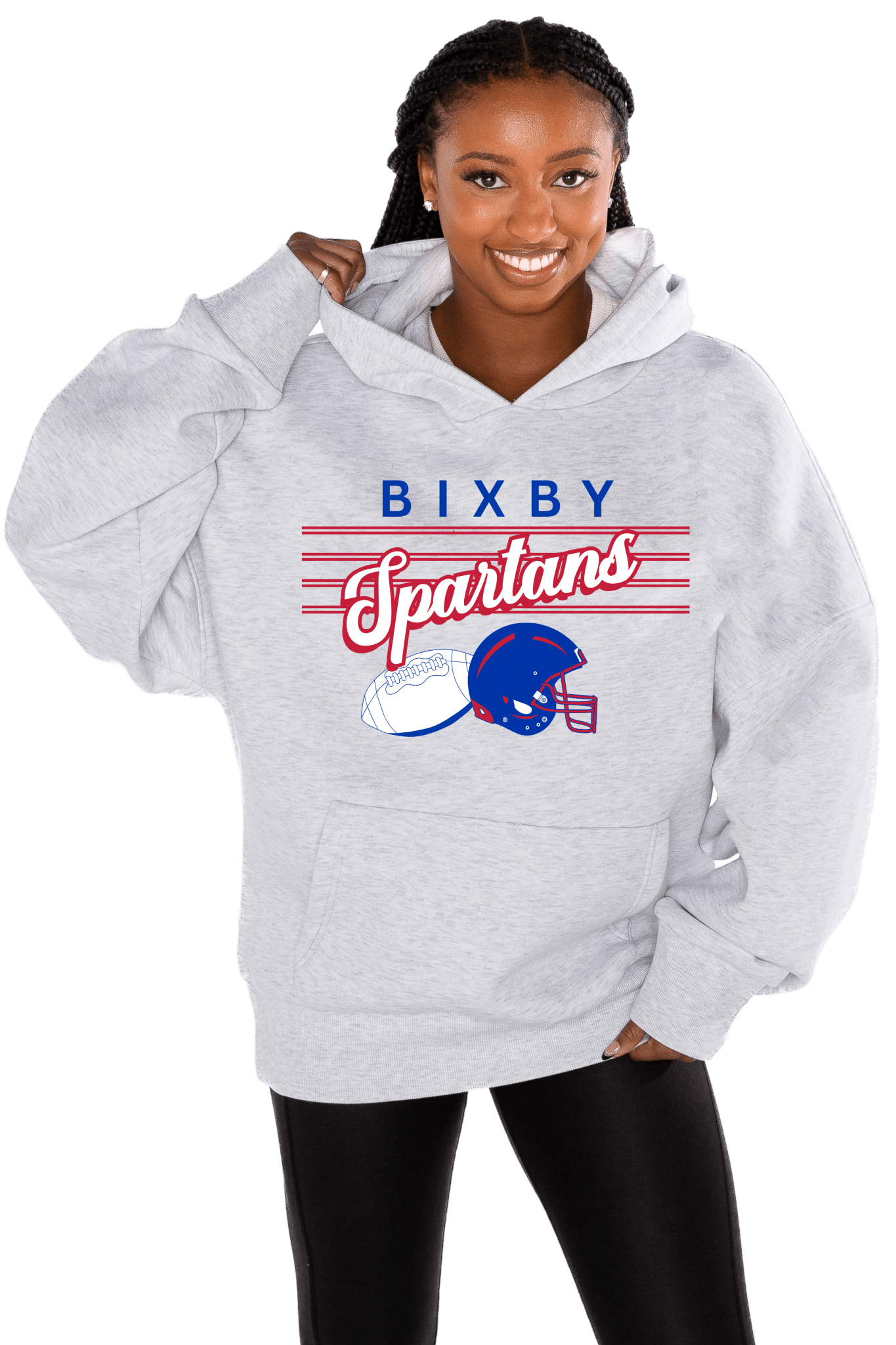 BIXBY SPARTANS PREMIUM FLEECE OVERSIZED HOODED PULLOVER - The Club
