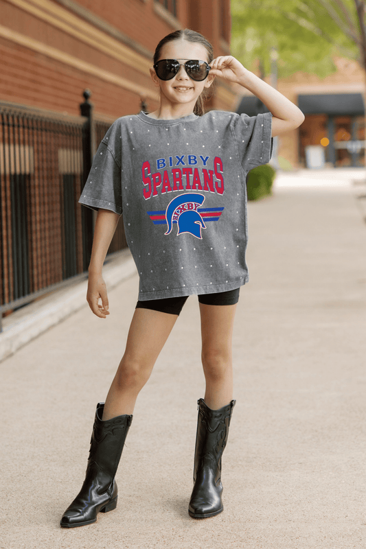 BIXBY SPARTANS YOUTH RHINESTONE TEE - The Club