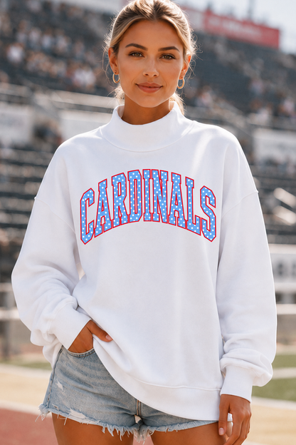 CUSTOM LOGO MOCK NECK SWEATSHIRT
