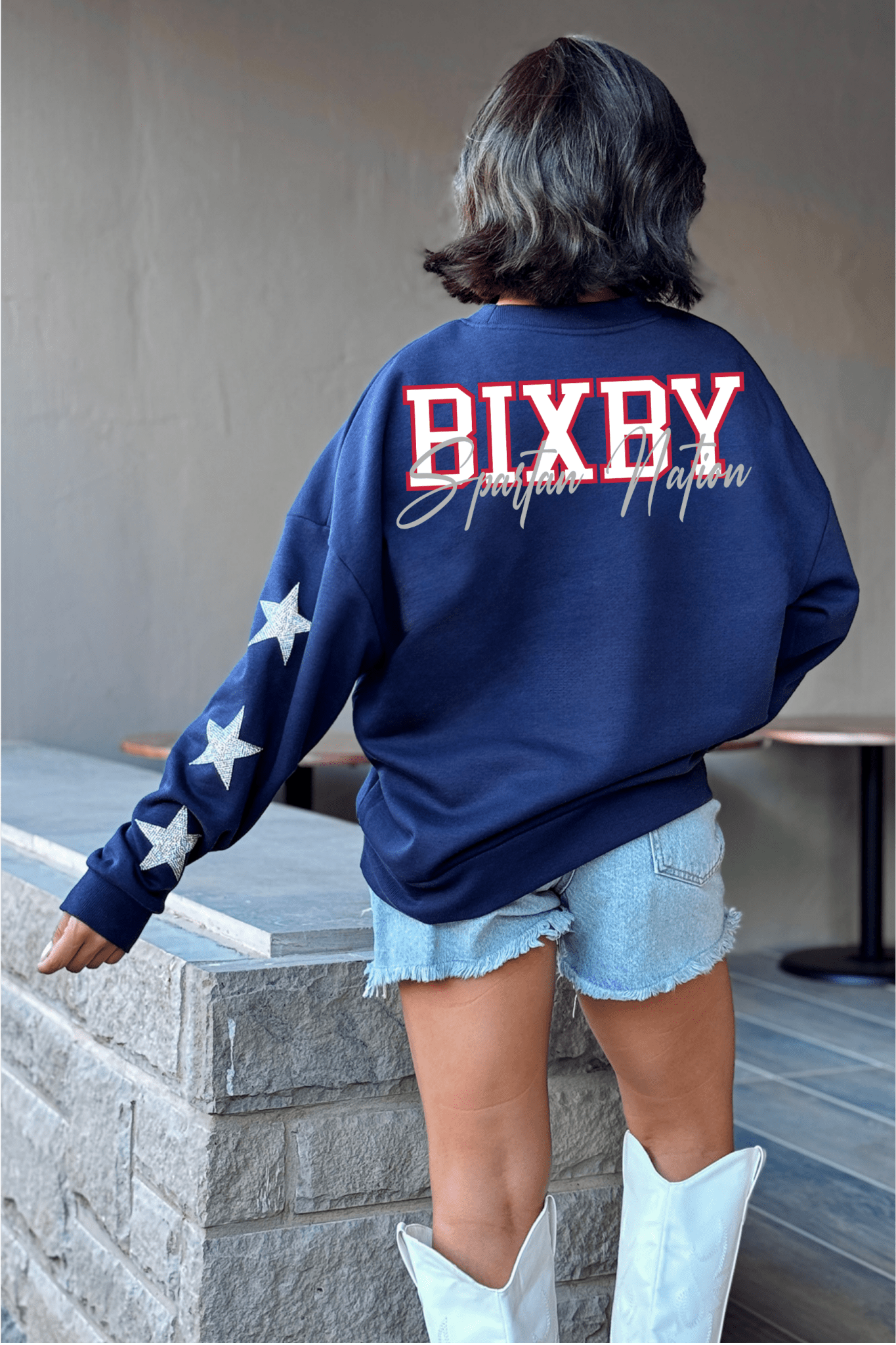 BIXBY SPARTANS RHINESTONE SLEEVE ALLSTAR SWEATSHIRT - The Club