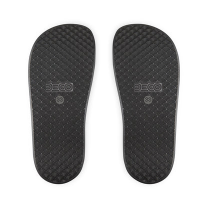 Youth Leopard Print Slide Sandals — Removable Strap Casual Pool Slides
