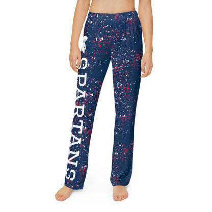 Kids Lounge Pants - Navy Splatter 'SPARTANS' Lounge Pants for Youth