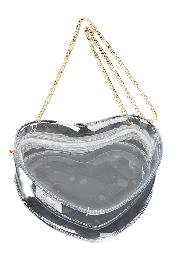 I HEART GAMEDAY CLEAR CROSSBODY BAG