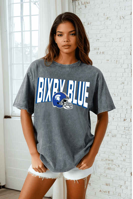 BIXBY BLUE FOOTBALL VINTAGE WASH BOYFRIEND TEE - The Club