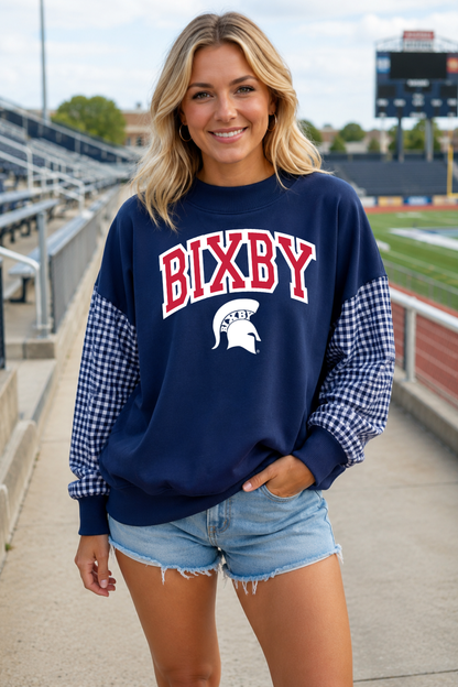 *PRE-ORDER* PB001 - BIXBY SPARTANS APPLIQUE SWEATSHIRT