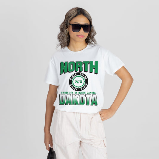 NORTH DAKOTA FIGHTING HAWKS ALL-TIME CLASSIC SHORT SLEEVE FLOWY TEE