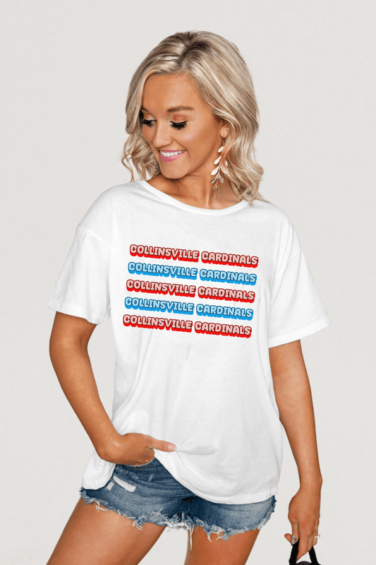 COLLINSVILLE CARDINALS SHORT SLEEVE FLOWY TEE - The Club