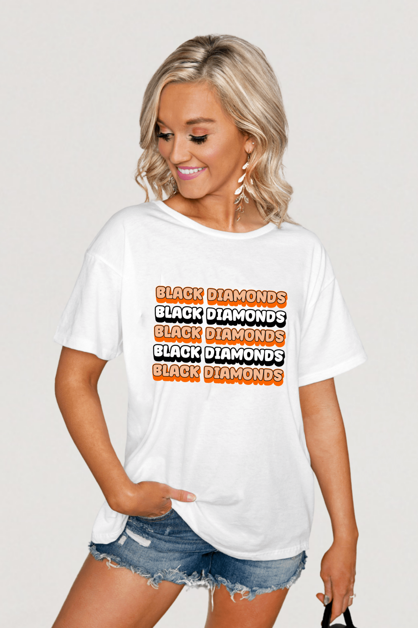SALLISAW BLACK DIAMONDS SHORT SLEEVE FLOWY TEE - The Club