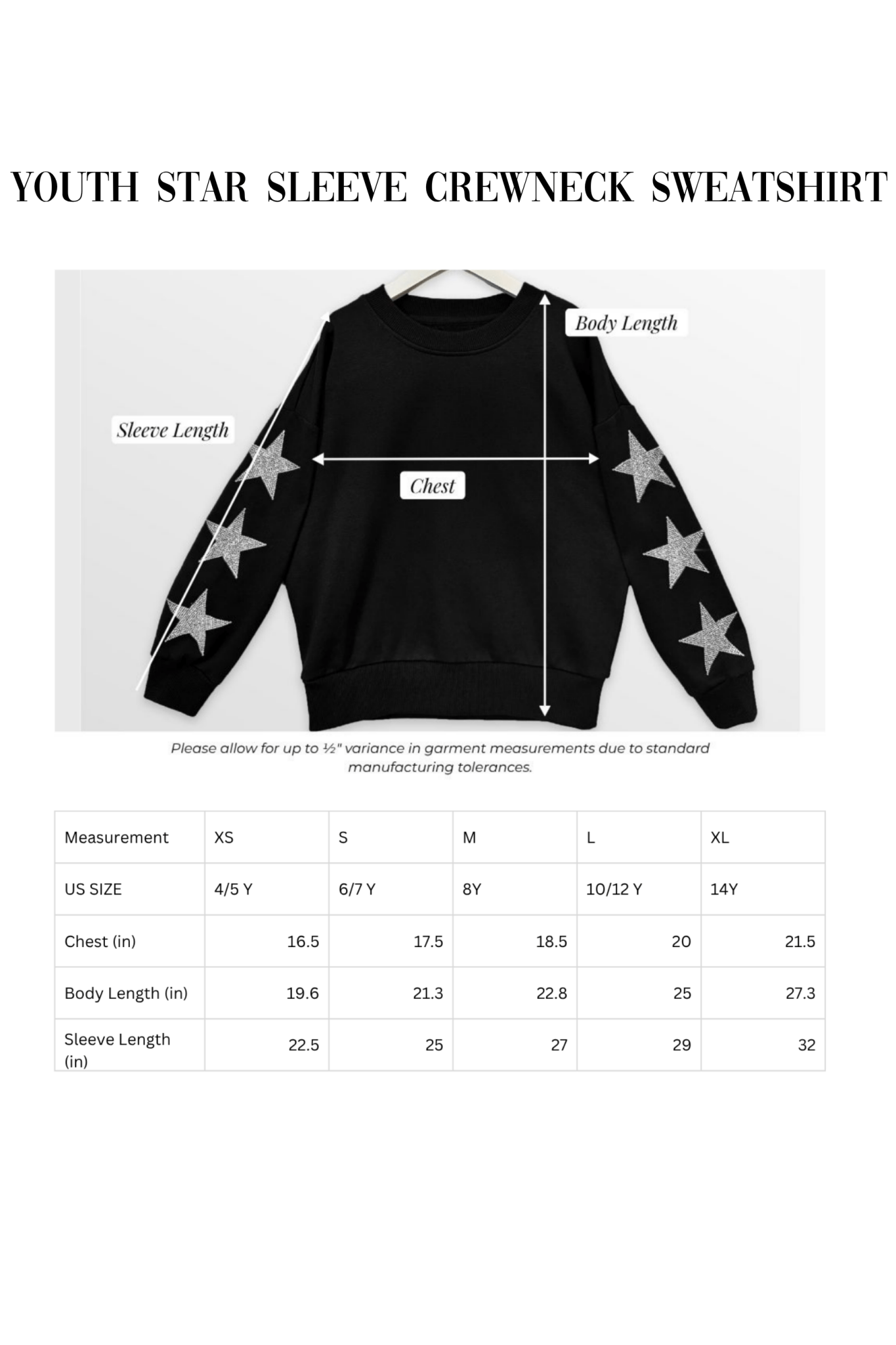 BIXBY BLUE FOOTBALL YOUTH EMBELLISHED STAR SLEEVE CREWNECK SWEATSHIRT - The Club