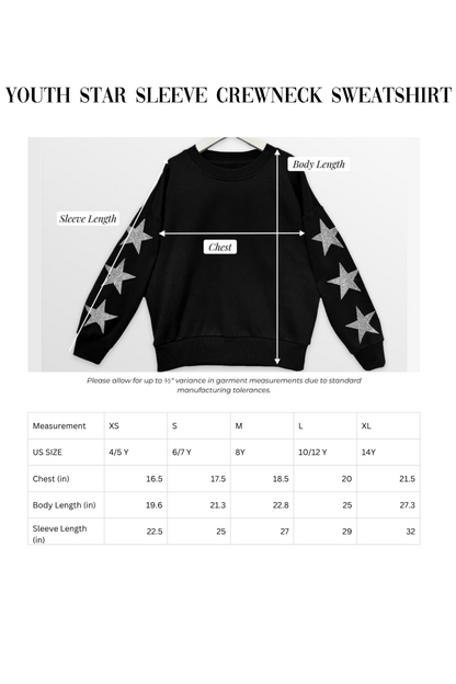 BIXBY BLUE FOOTBALL YOUTH EMBELLISHED STAR SLEEVE CREWNECK SWEATSHIRT - The Club