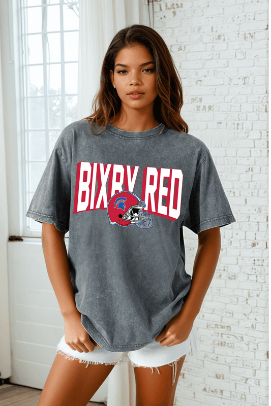 BIXBY RED FOOTBALL VINTAGE WASH BOYFRIEND TEE - The Club