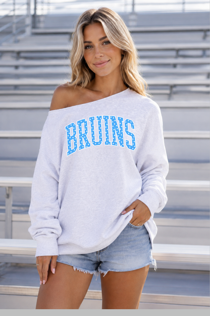CUSTOM LOGO OFF SHOULDER FRENCH TERRY SWEATSHIRT