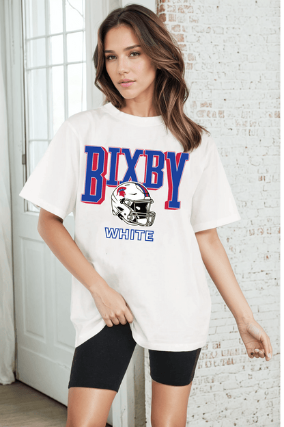 BIXBY WHITE FOOTBALL VINTAGE WASH BOYFRIEND TEE - The Club