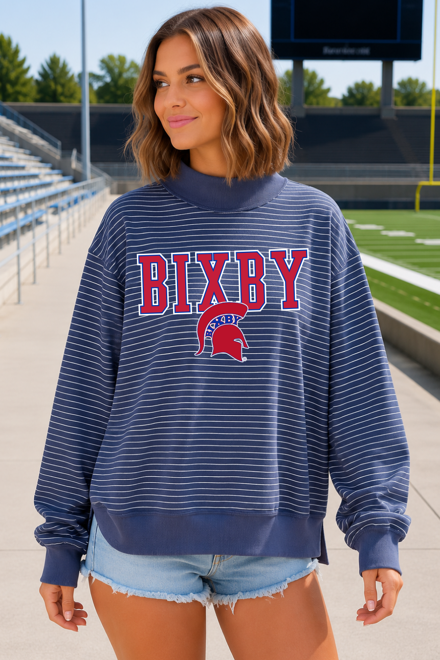 *PRE-ORDER* PB002 -  BIXBY SPARTANS APPLIQUE SWEATSHIRT