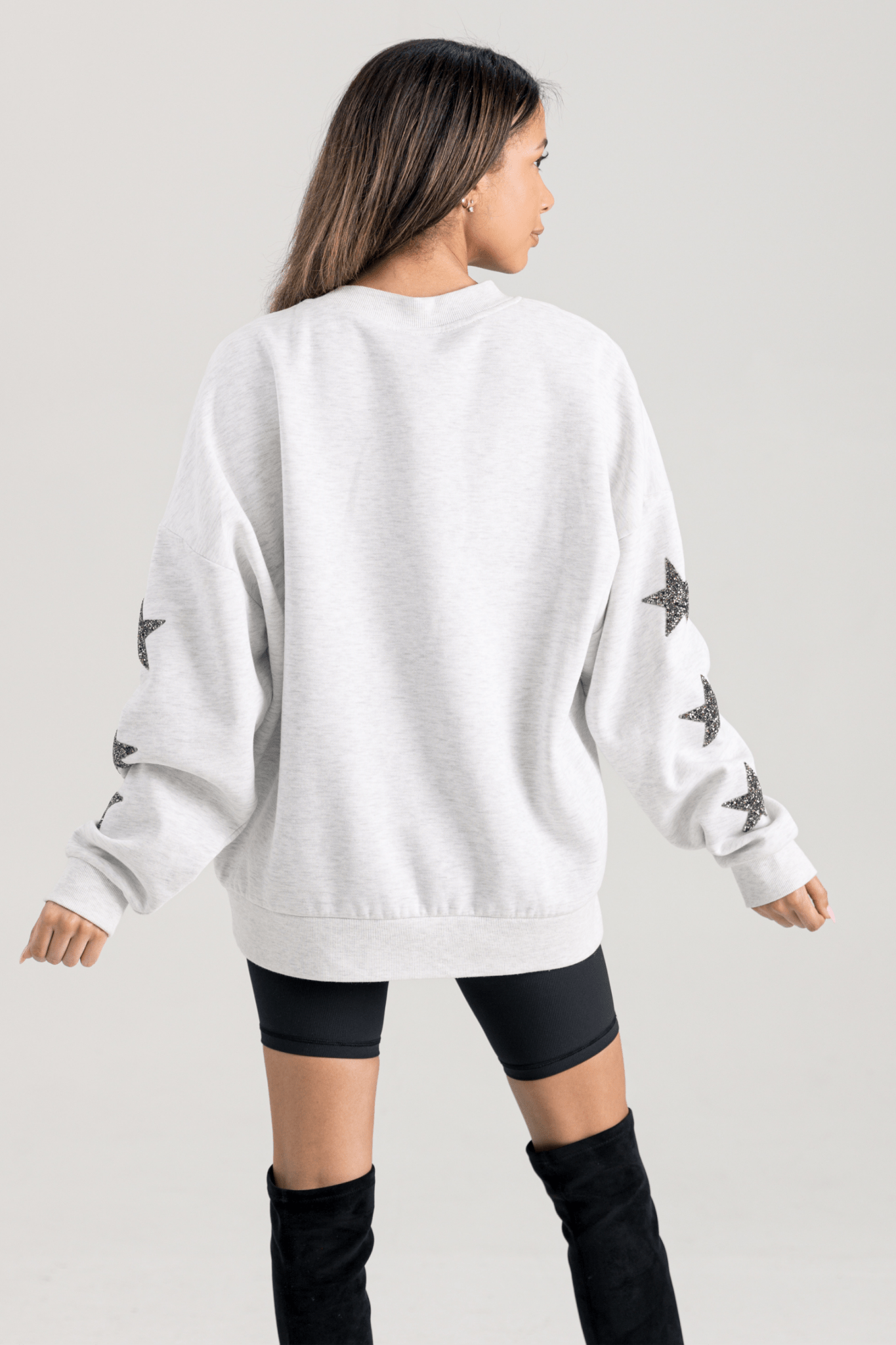COLLINSVILLE CARDINALS EMBELLISHED STAR SLEEVE CREWNECK SWEATSHIRT - The Club
