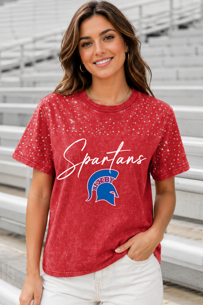 BIXBY SPARTANS RHINESTONE DETAIL TEE