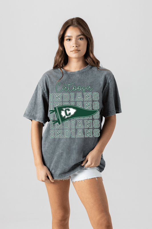CATOOSA INDIANS VINTAGE WASH BOYFRIEND TEE - The Club