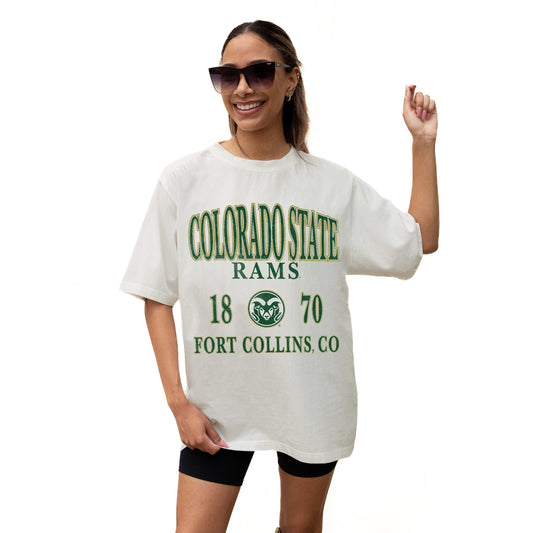 COLORADO STATE RAMS UNITY RELAXED FIT SHORT SLEEVE CLASSIC CREWNECK TEE WITH RIBBED NECKLINE