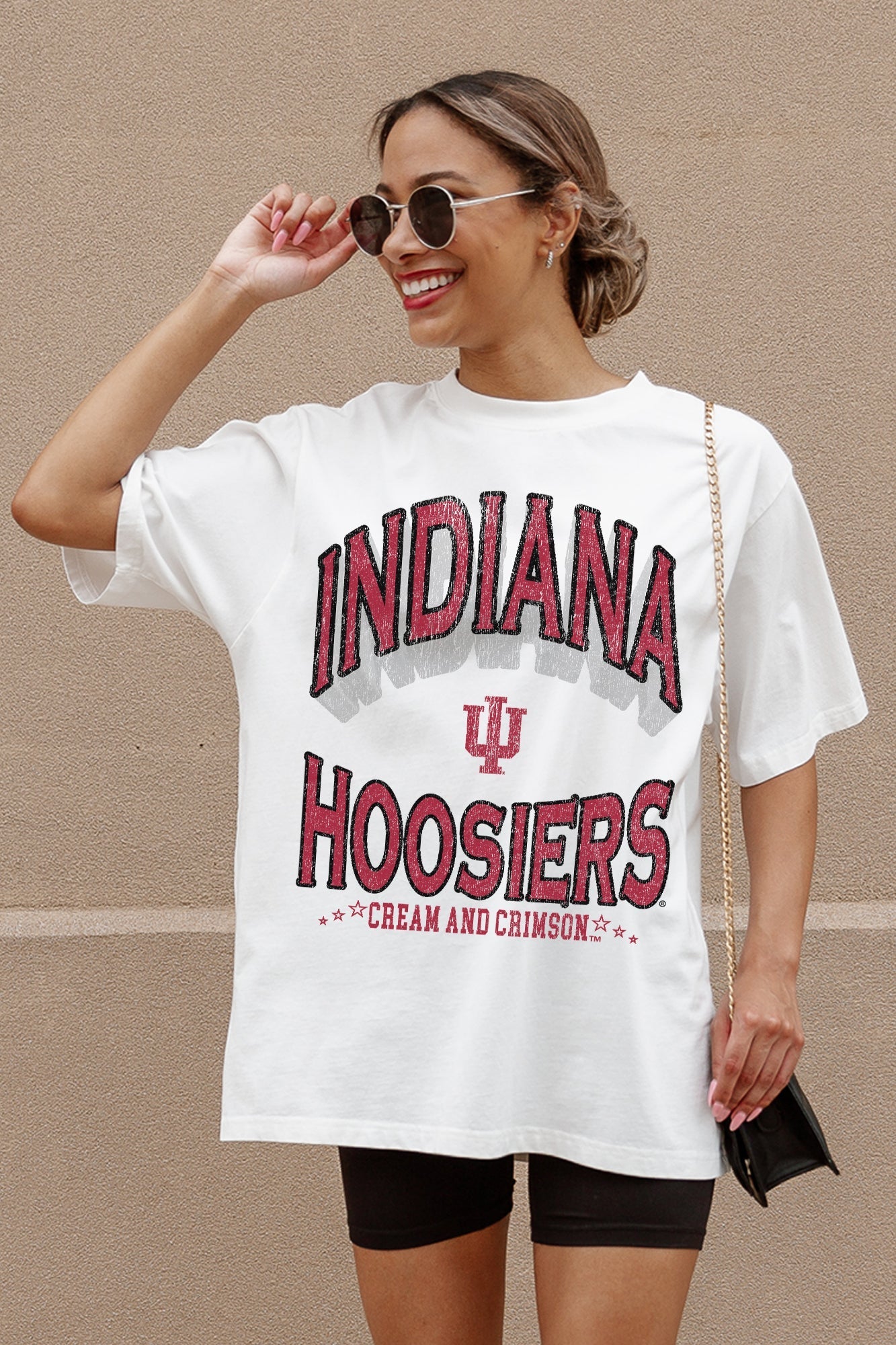 INDIANA HOOSIERS SHAKEDOWN OVERSIZED CREWNECK TEE