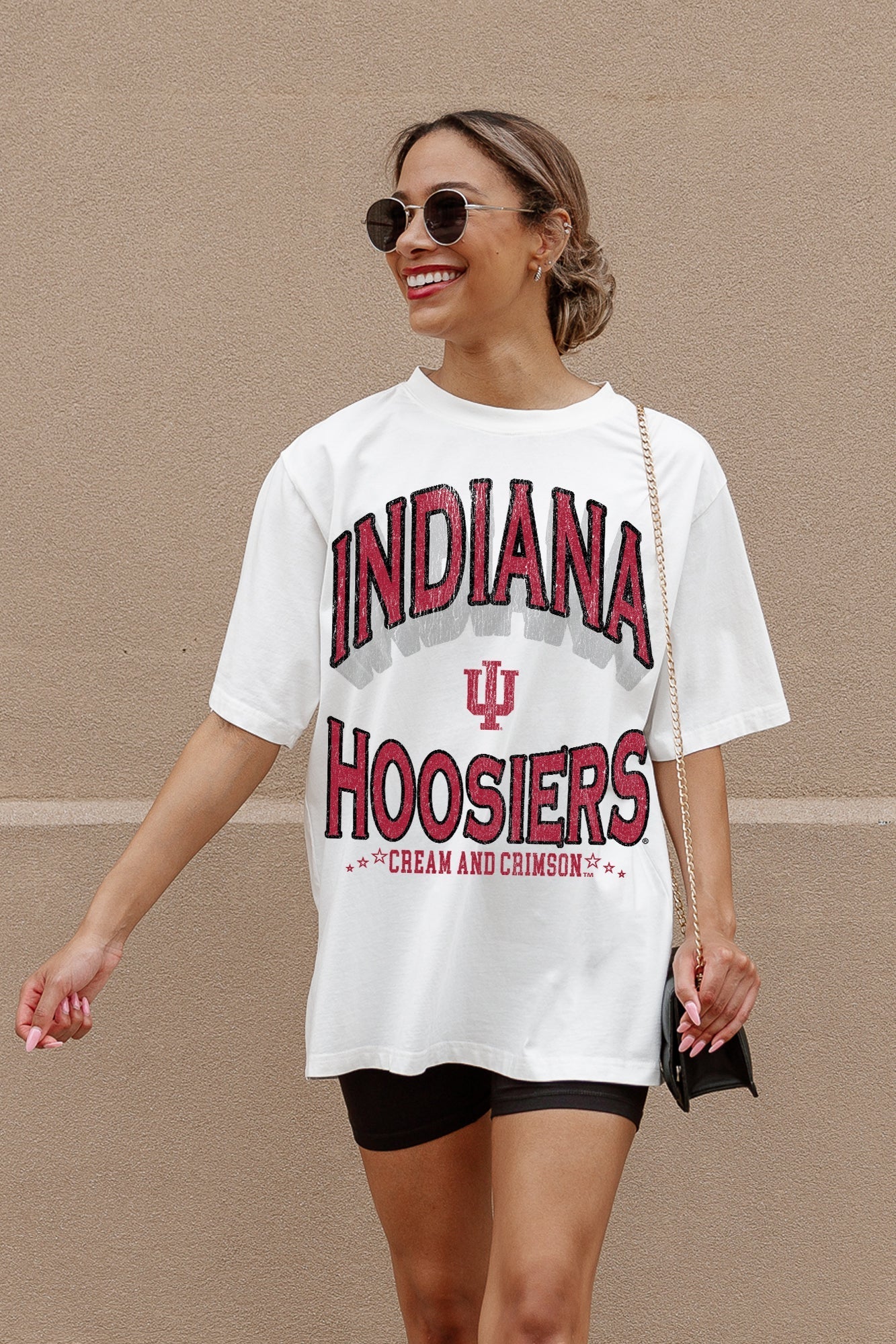 INDIANA HOOSIERS SHAKEDOWN OVERSIZED CREWNECK TEE