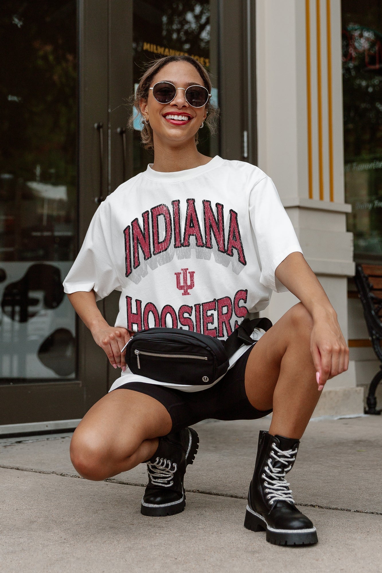 INDIANA HOOSIERS SHAKEDOWN OVERSIZED CREWNECK TEE