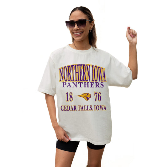 NORTHERN IOWA PANTHERS UNITY RELAXED FIT SHORT SLEEVE CLASSIC CREWNECK TEE WITH RIBBED NECKLINE