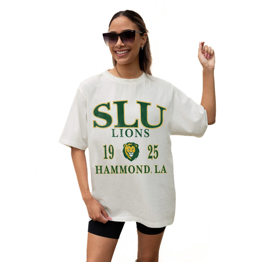 SOUTHEASTERN LOUISIANA LIONS UNITY RELAXED FIT SHORT SLEEVE CLASSIC CREWNECK TEE WITH RIBBED NECKLINE
