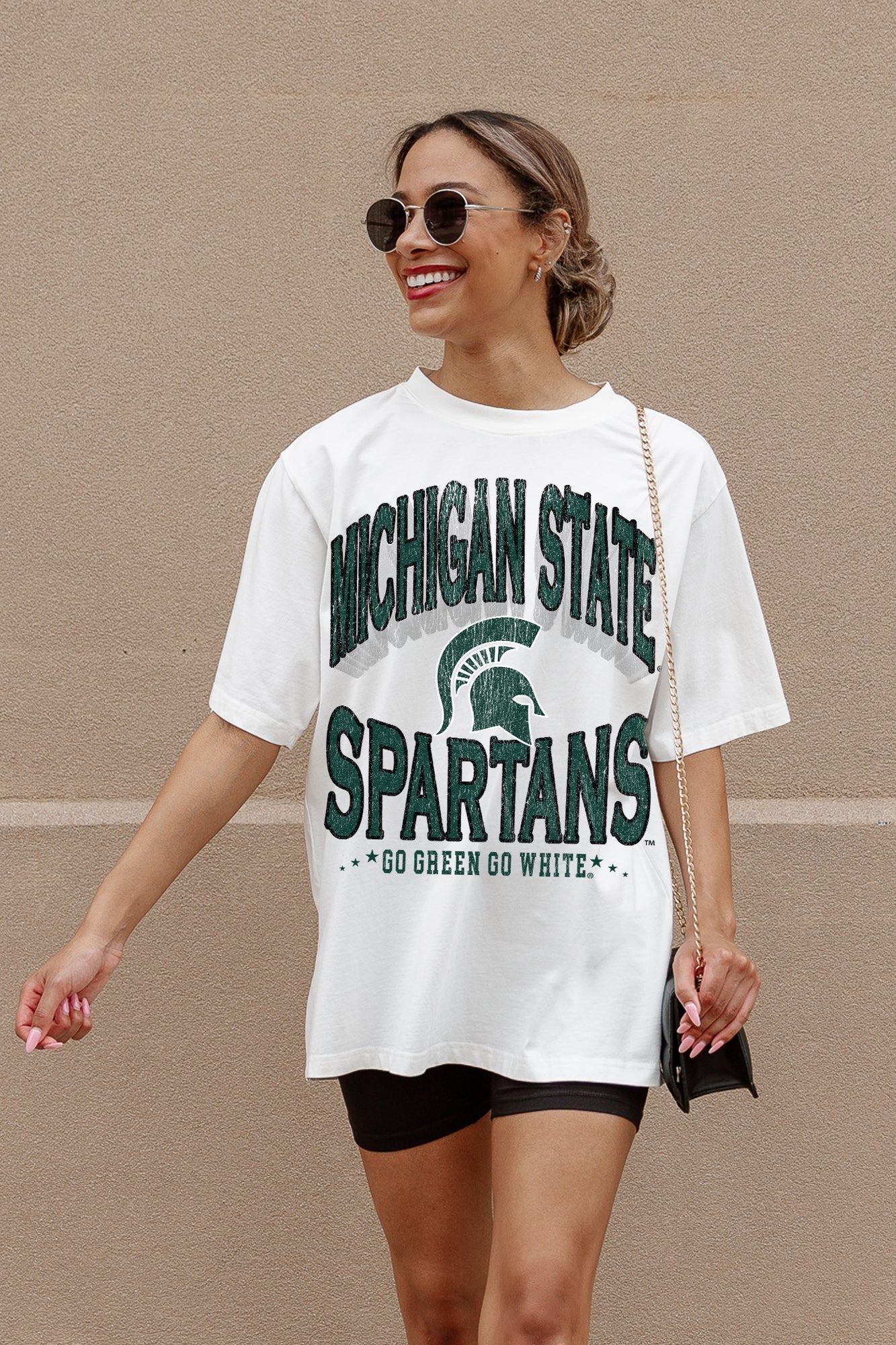 MICHIGAN STATE SPARTANS SHAKEDOWN OVERSIZED CREWNECK TEE