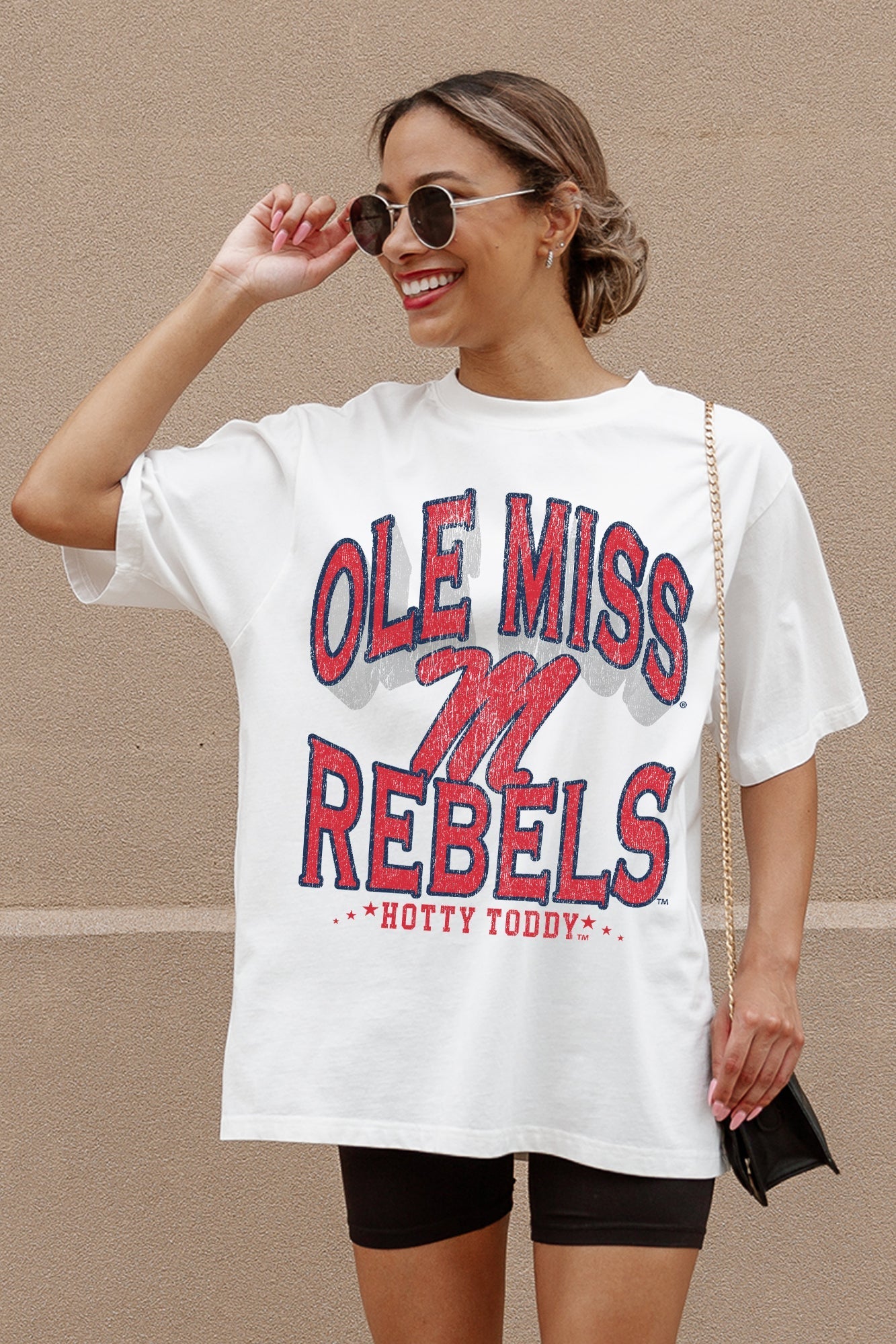 OLE MISS REBELS SHAKEDOWN OVERSIZED CREWNECK TEE
