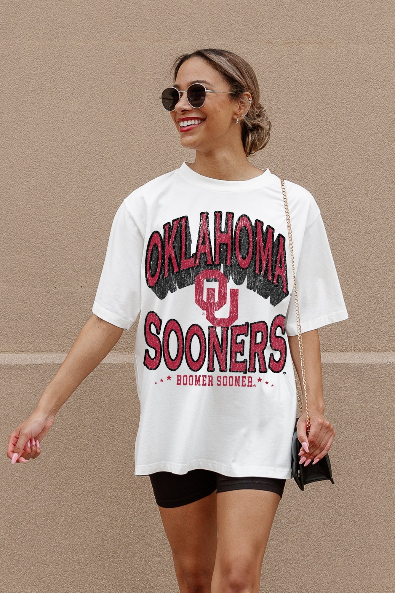 OKLAHOMA SOONERS SHAKEDOWN OVERSIZED CREWNECK TEE