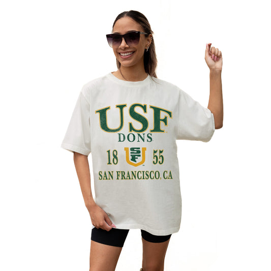SAN FRANCISCO DONS UNITY RELAXED FIT SHORT SLEEVE CLASSIC CREWNECK TEE WITH RIBBED NECKLINE
